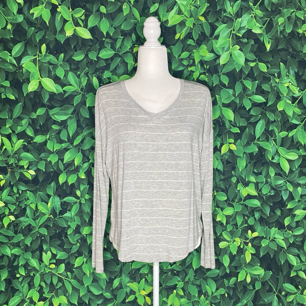 Mossimo Shimmer Stripe Long Sleeve Minimalist Tee · Size S